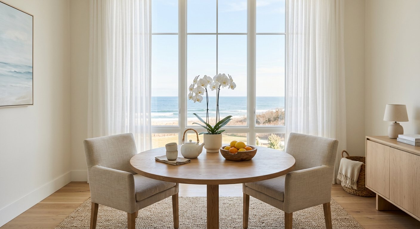 A quiet consultation room overlooking the water